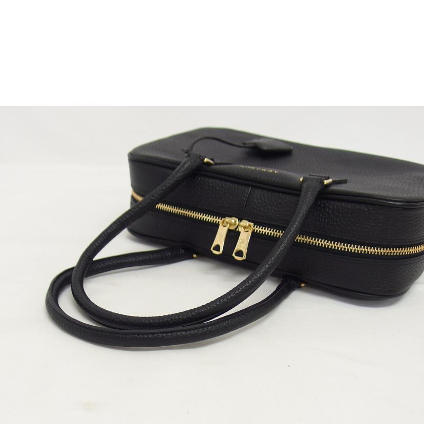 A.D.M.J. エーディーエムジェイ/シュリンクレザー/ボストンバッグ/ブラック//Aランク/04