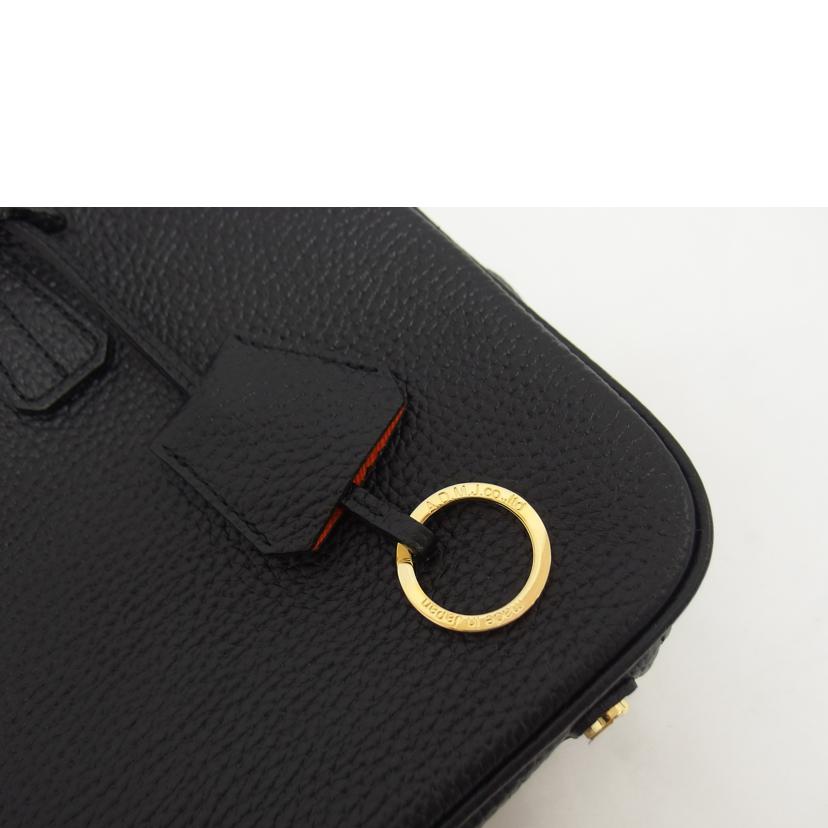 A.D.M.J. エーディーエムジェイ/シュリンクレザー/ボストンバッグ/ブラック//Aランク/04