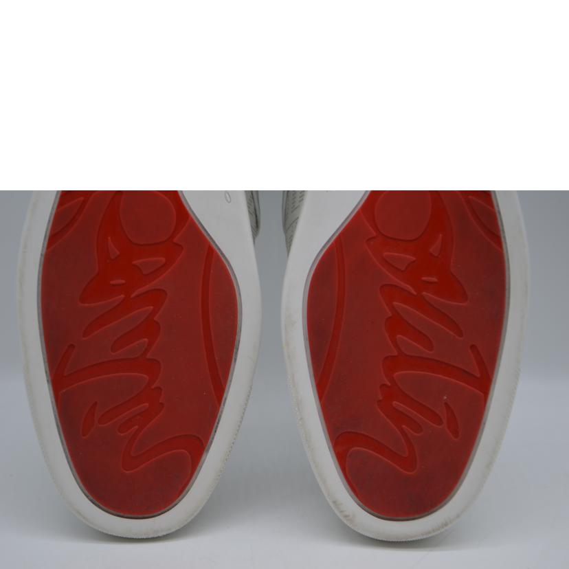 C.Louboutin クリスチャンルブタン/セーラーボートホワイトレザースリッポン/24.5cm/1230214//ABランク/89