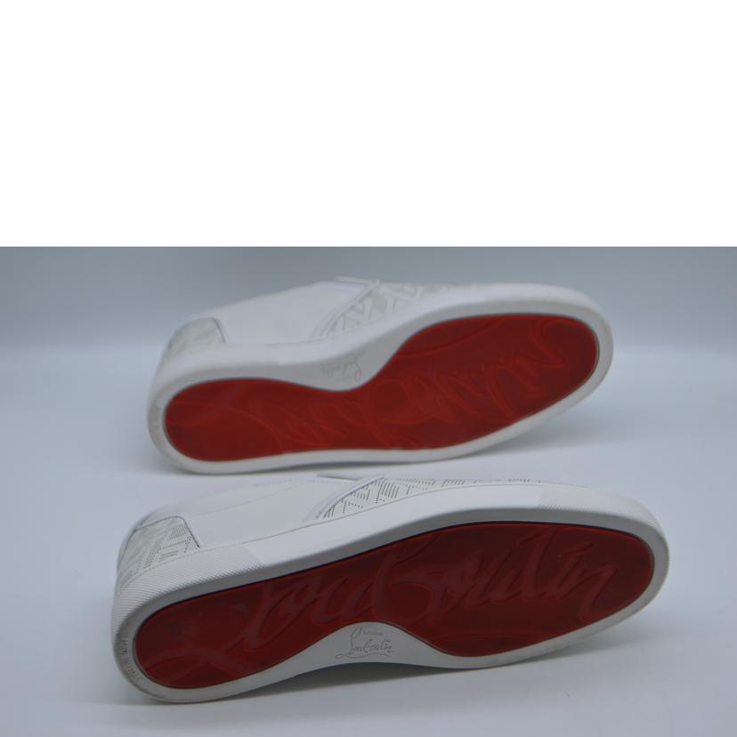 C.Louboutin クリスチャンルブタン/セーラーボートホワイトレザースリッポン/24.5cm/1230214//ABランク/89
