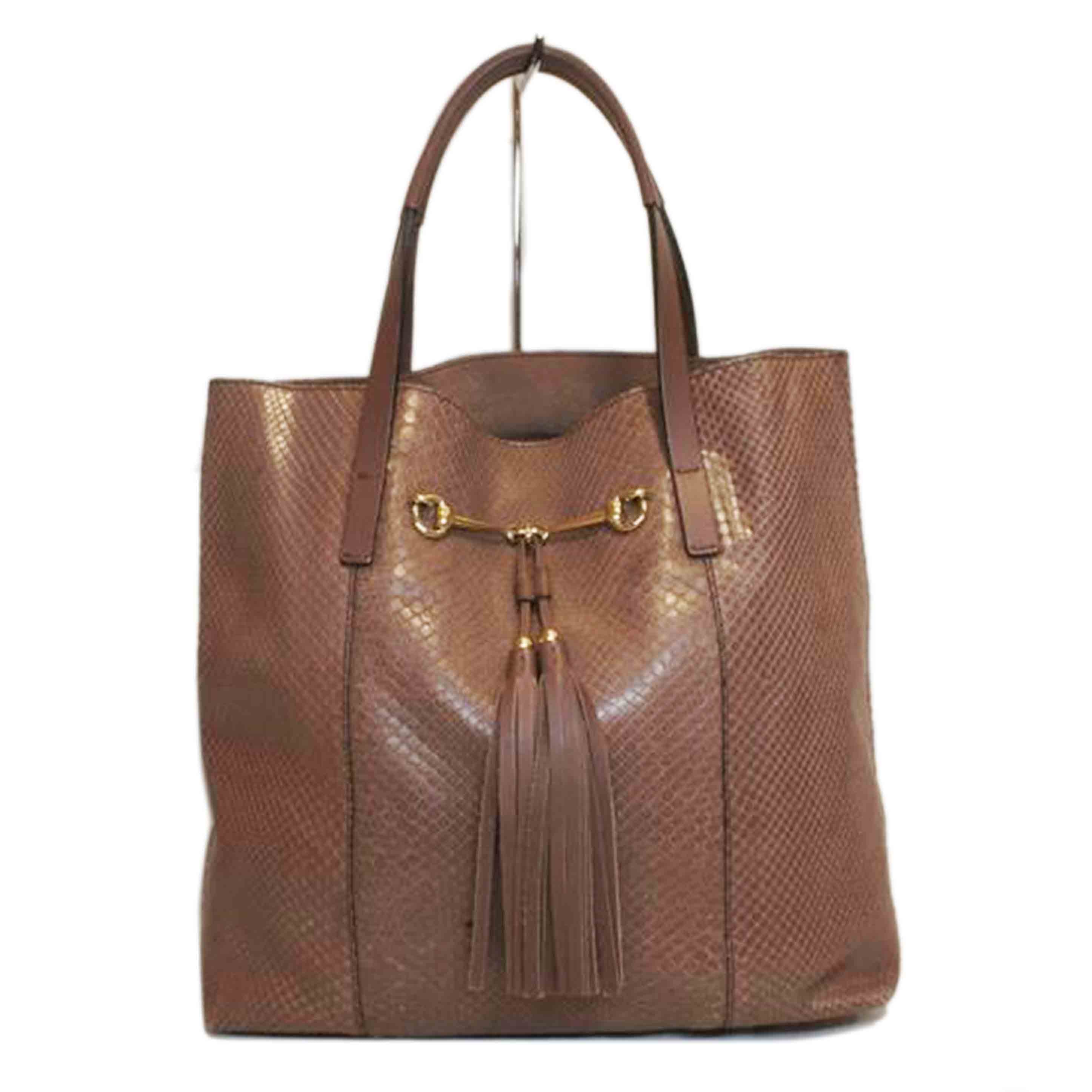 GUCCI グッチ/パイソンホースビットトートバッグ/.タッセル/297006//204***/ABランク/92