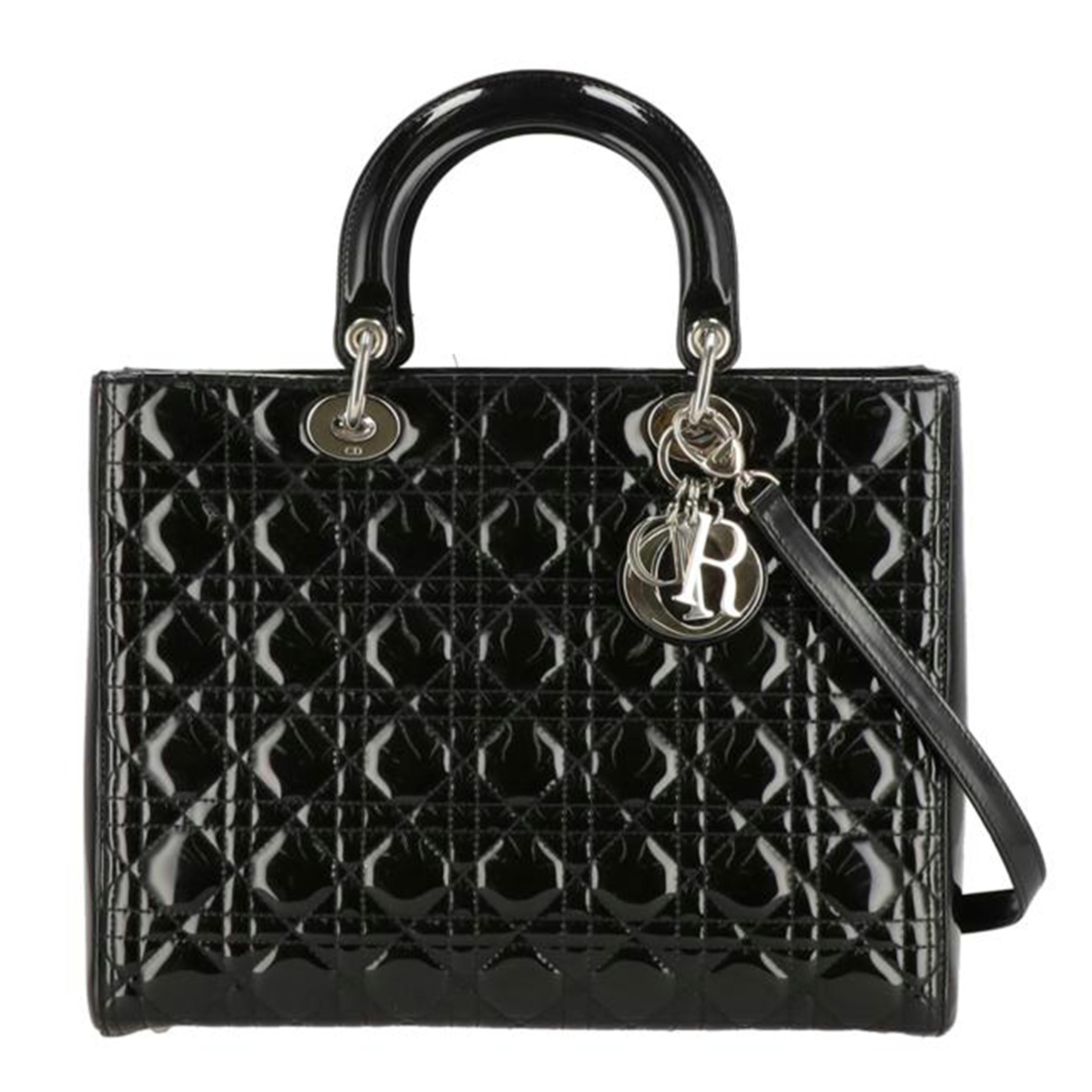 Dior ディオール/レディーディオールパテントレザーカナージュ2wayトート//13-*******/Aランク/24