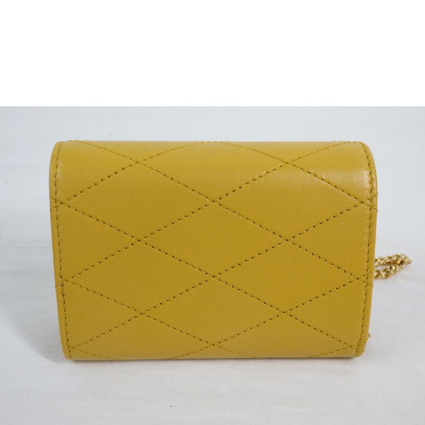 SAINT LAURENT サンローラン/ミニチェーンショルダー/カードケース/黄色/658590//042*/SAランク/84