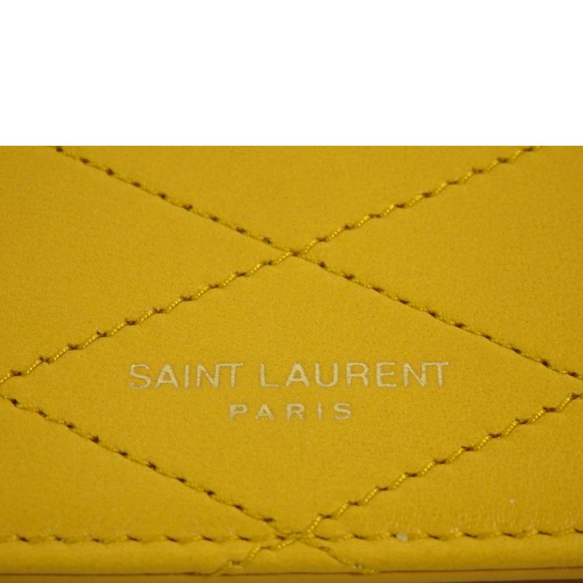 SAINT LAURENT サンローラン/ミニチェーンショルダー/カードケース/黄色/658590//042*/SAランク/84