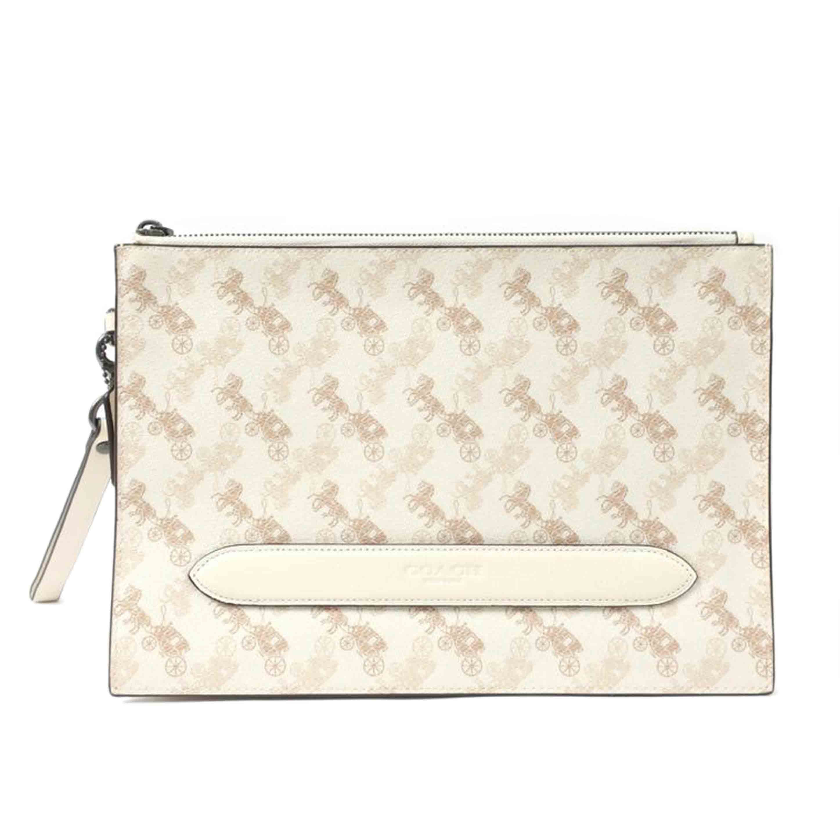 COACH コーチ/クラッチ/セカンドバッグ ロゴホワイトベージュ 総柄/91277//Aランク/65