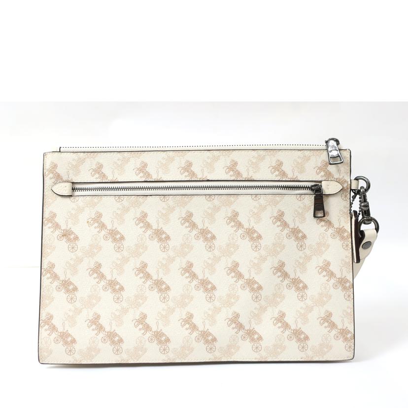 COACH コーチ/クラッチ/セカンドバッグ ロゴホワイトベージュ 総柄/91277//Aランク/65