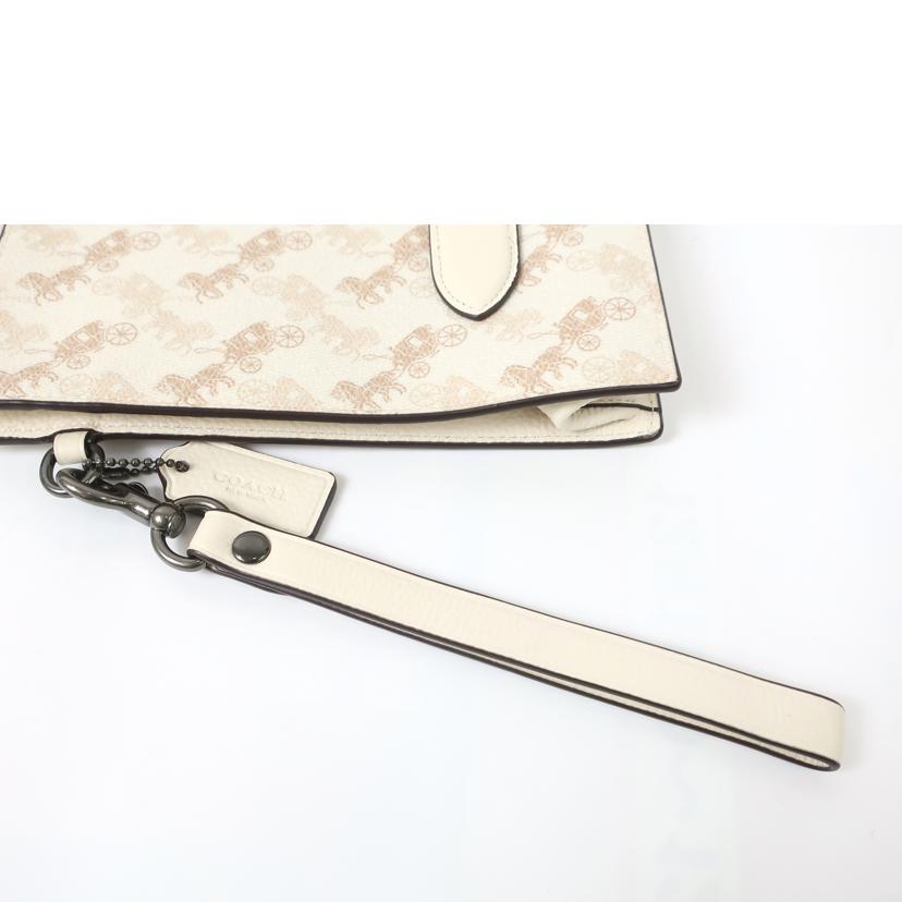 COACH コーチ/クラッチ/セカンドバッグ ロゴホワイトベージュ 総柄/91277//Aランク/65