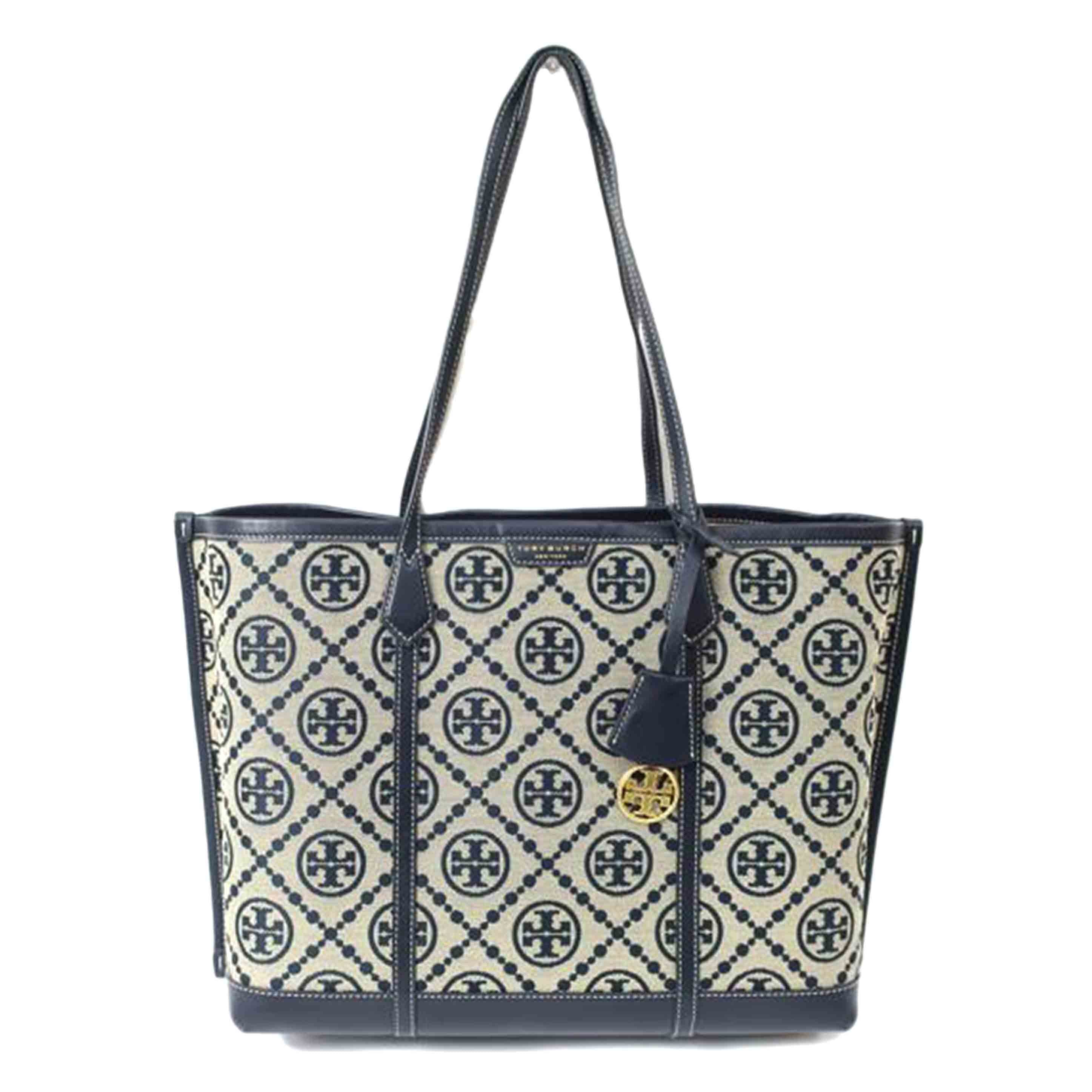 TORY BURCH トリーバーチ/Tモノグラムバッグ/トリプルコンパートメントトート ネイビ系 405/83312//Bランク/65