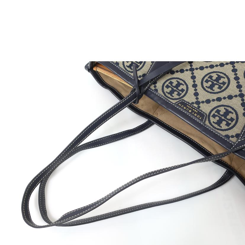 TORY BURCH トリーバーチ/Tモノグラムバッグ/トリプルコンパートメントトート ネイビ系 405/83312//Bランク/65