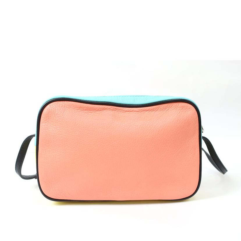 MARC BY MARC JACOBS マークバイマークジェイコブズ/レザーショルダーバッグ ライトブルー コーラルピンク イエロー//Aランク/65