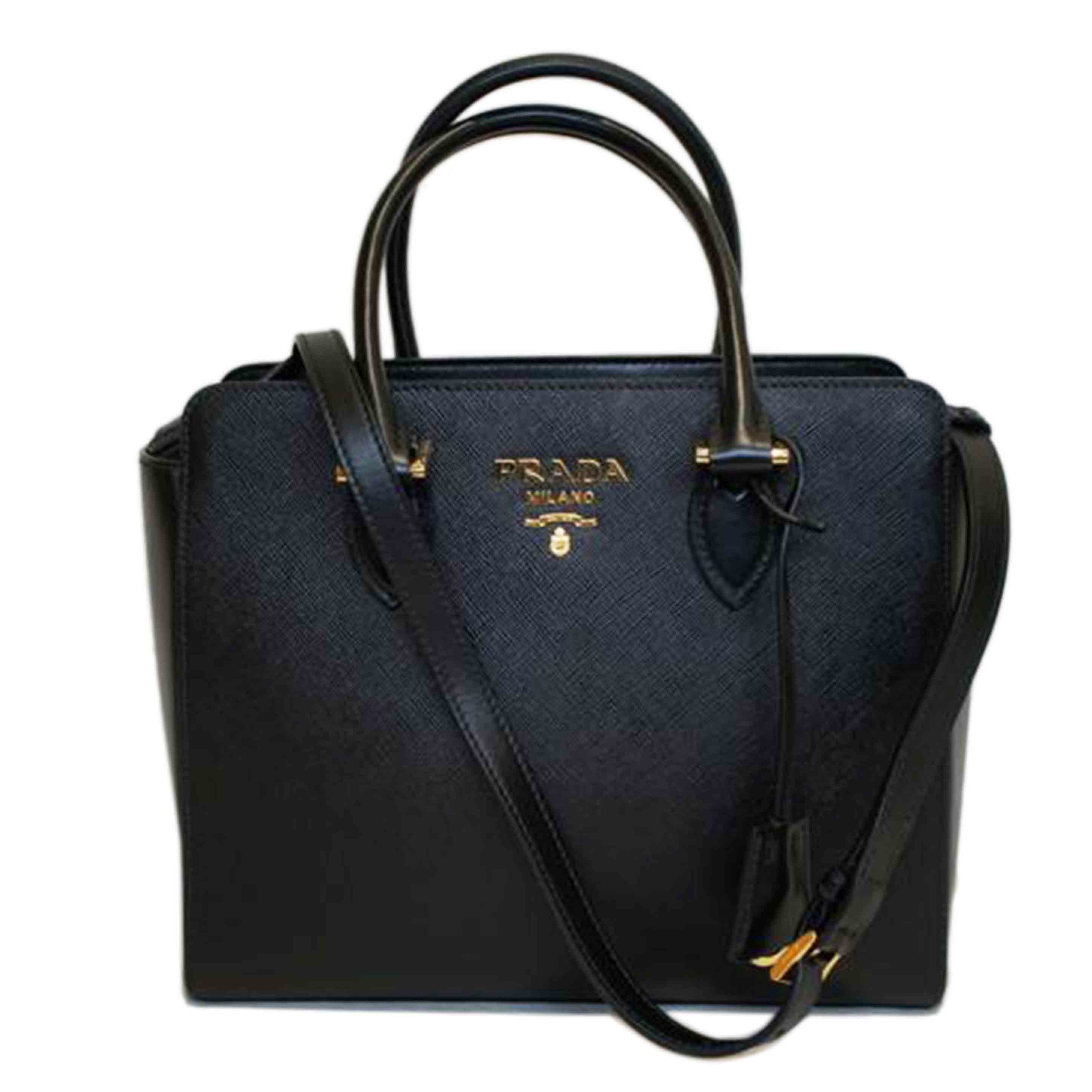 PRADA プラダ/サフィアーノレザー2WAYハンドバッグ/ブラック/1BA113//222/SAランク/92