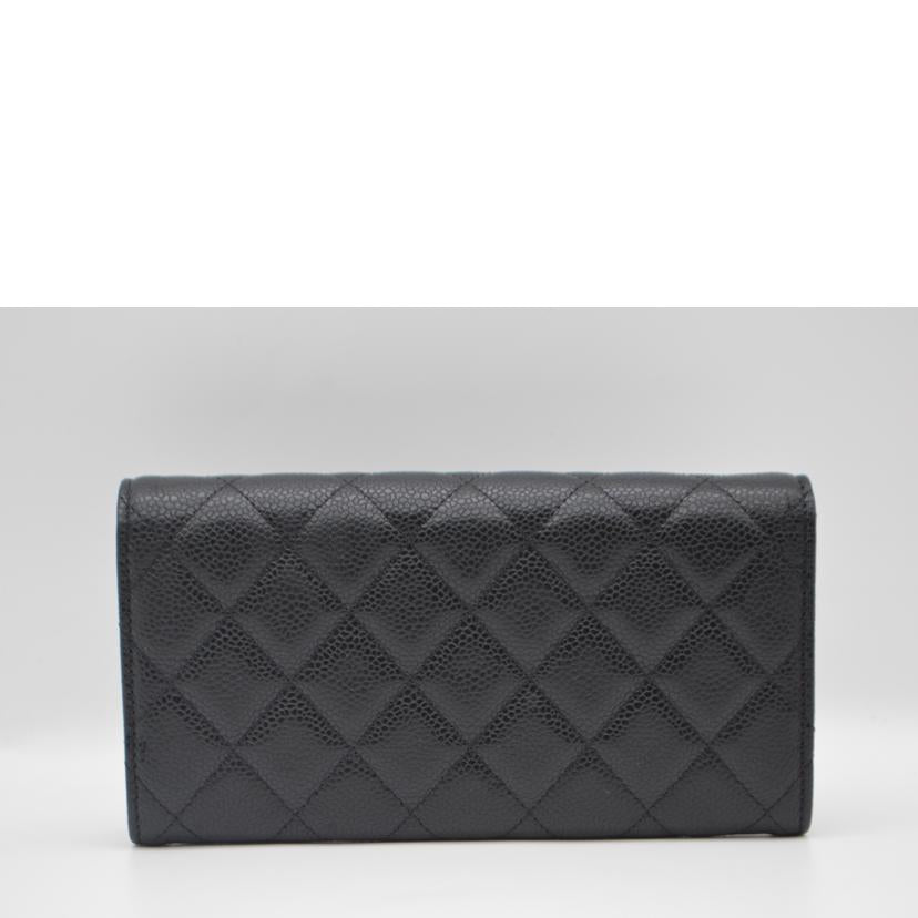 CHANEL シャネル/マトラッセキャビアスキンレザー長財布/ノワール/A50096//188*****/SAランク/89