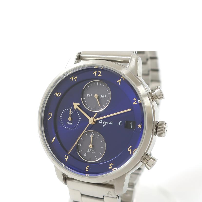 agnes b. アニアスb/ソーラー時計/クロノグラフ ユニセックス 男女兼用 ネイビー/VR43-KHJ0//280***/Aランク/65