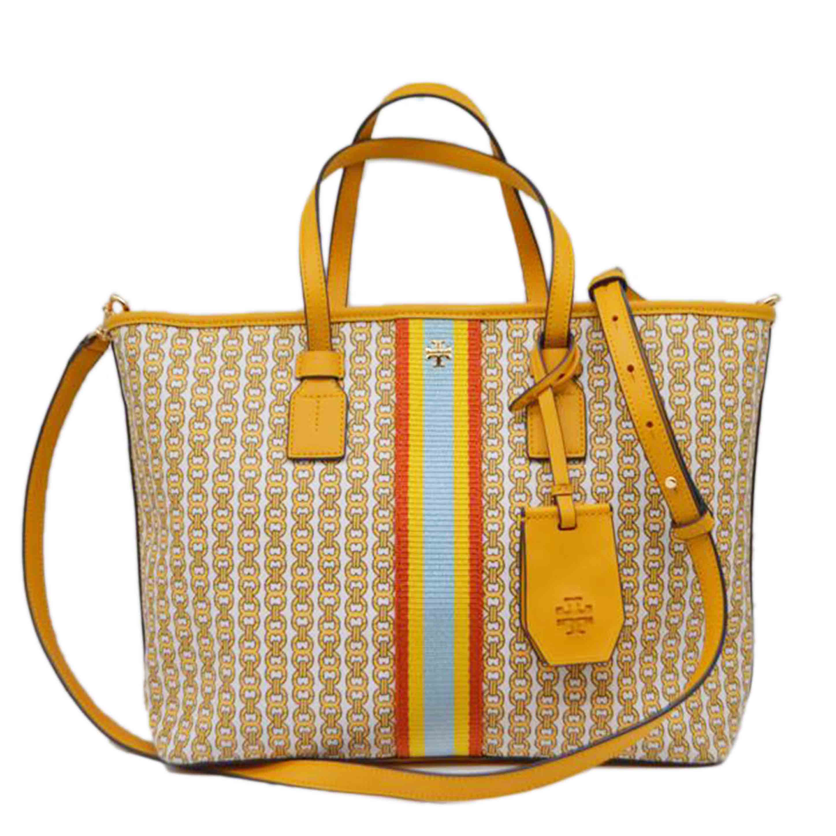 TORY BURCH トリーバーチ/ジェミニリンクキャンバス2wayレザートート/53304 783//Aランク/89