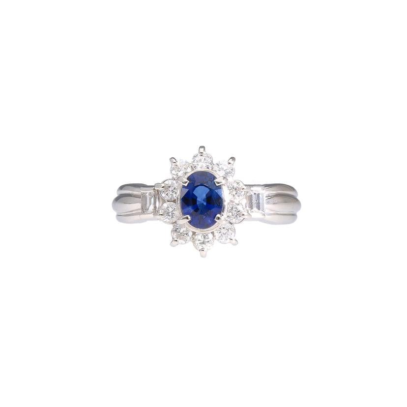 / PT900サファイアダイヤリング0.66/D0.51ct♯11//Aランク/19