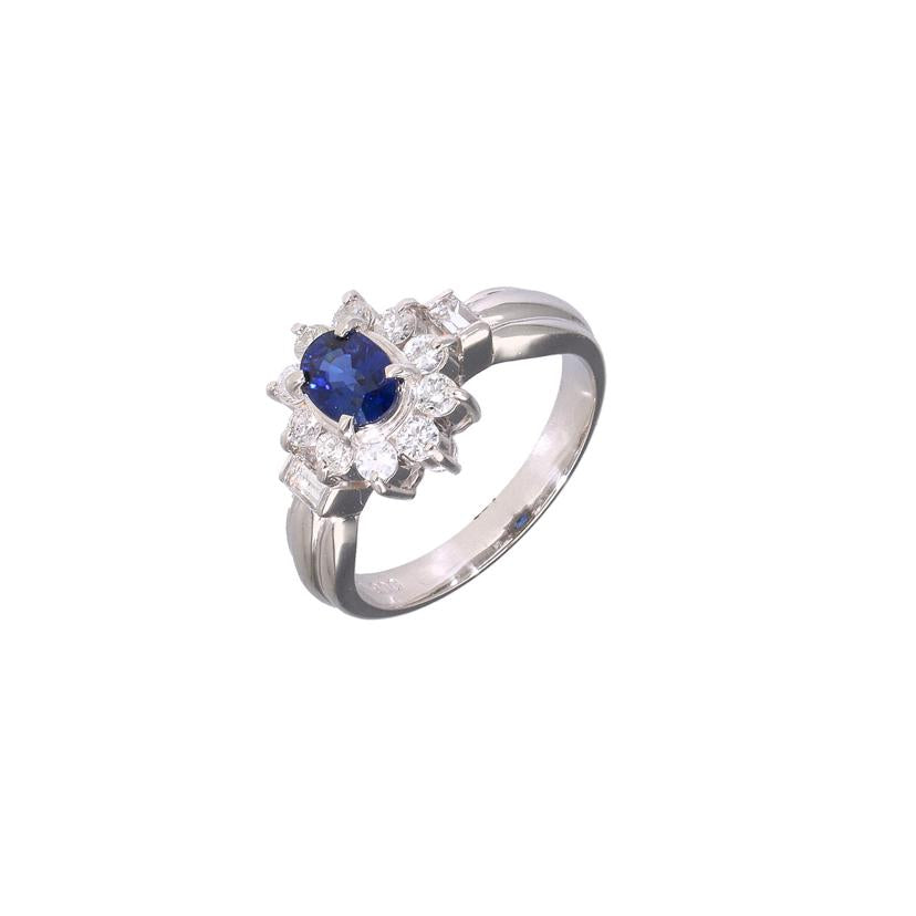 / PT900サファイアダイヤリング0.66/D0.51ct♯11//Aランク/19