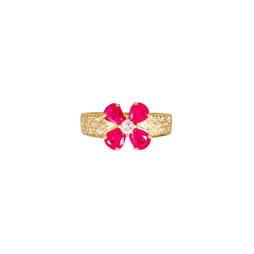 / K18ルビーダイヤリング1.50/D0.23ct//Aランク/64