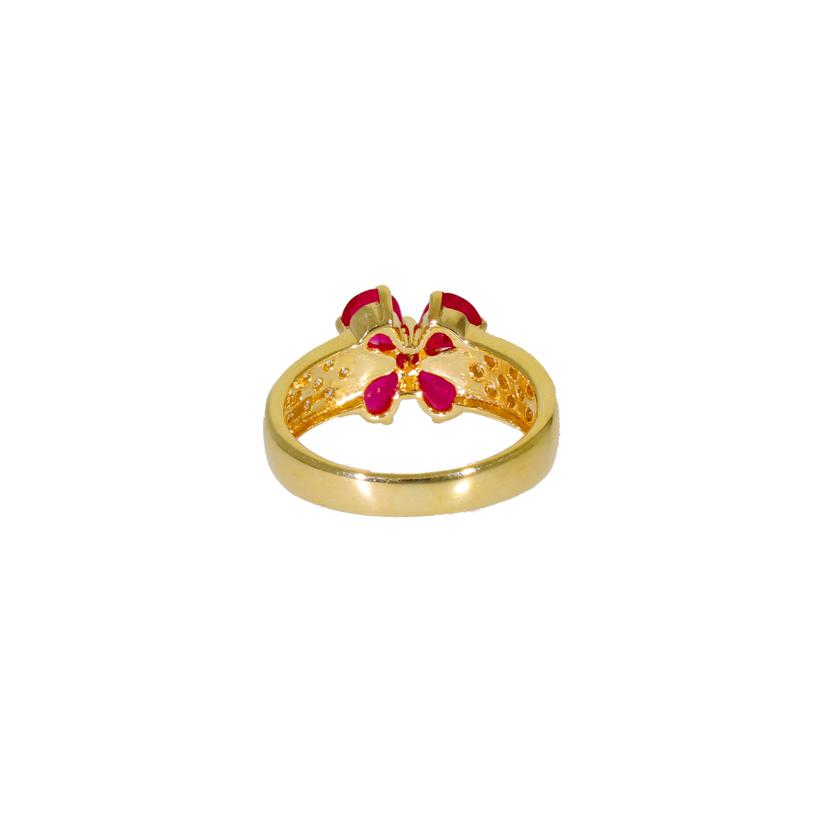 / K18ルビーダイヤリング1.50/D0.23ct//Aランク/64