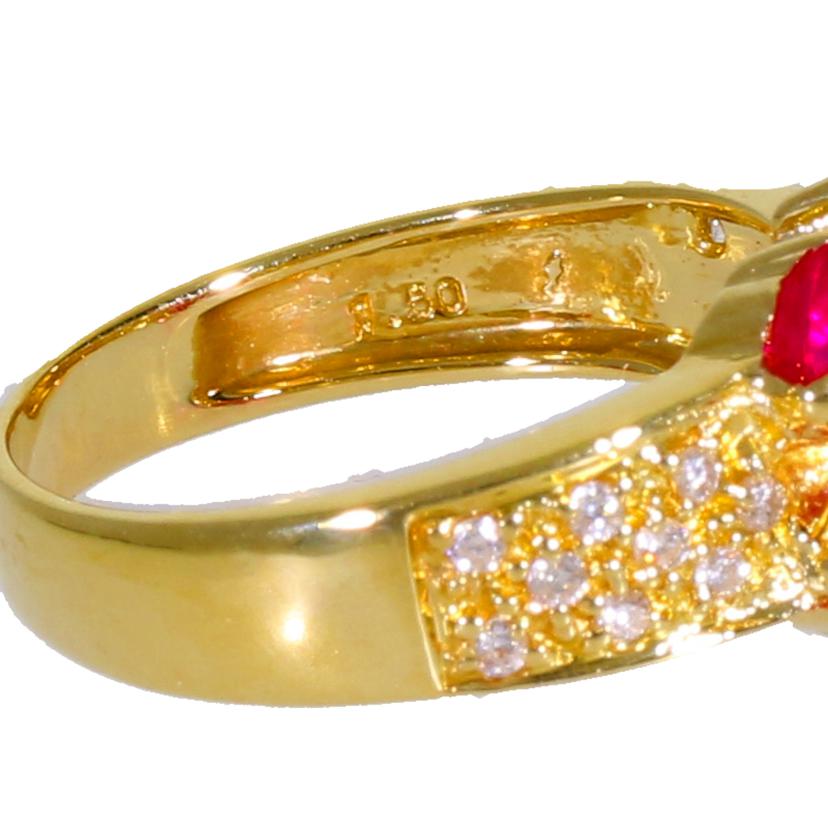 / K18ルビーダイヤリング1.50/D0.23ct//Aランク/64