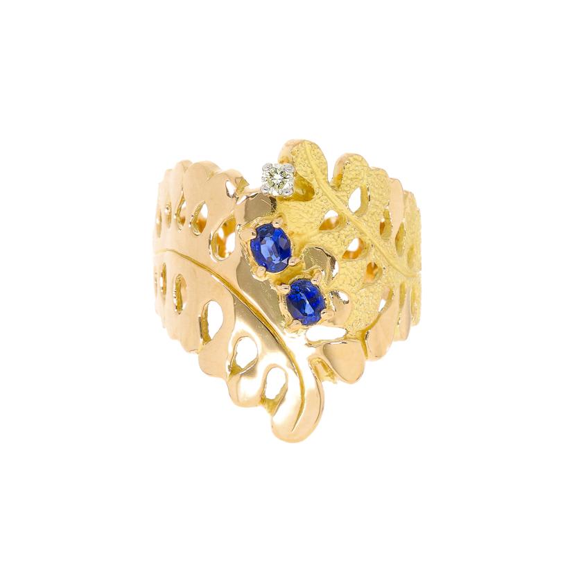 /◎池田啓子 K18サファイアダイヤリングD0.07ct//Aランク/59