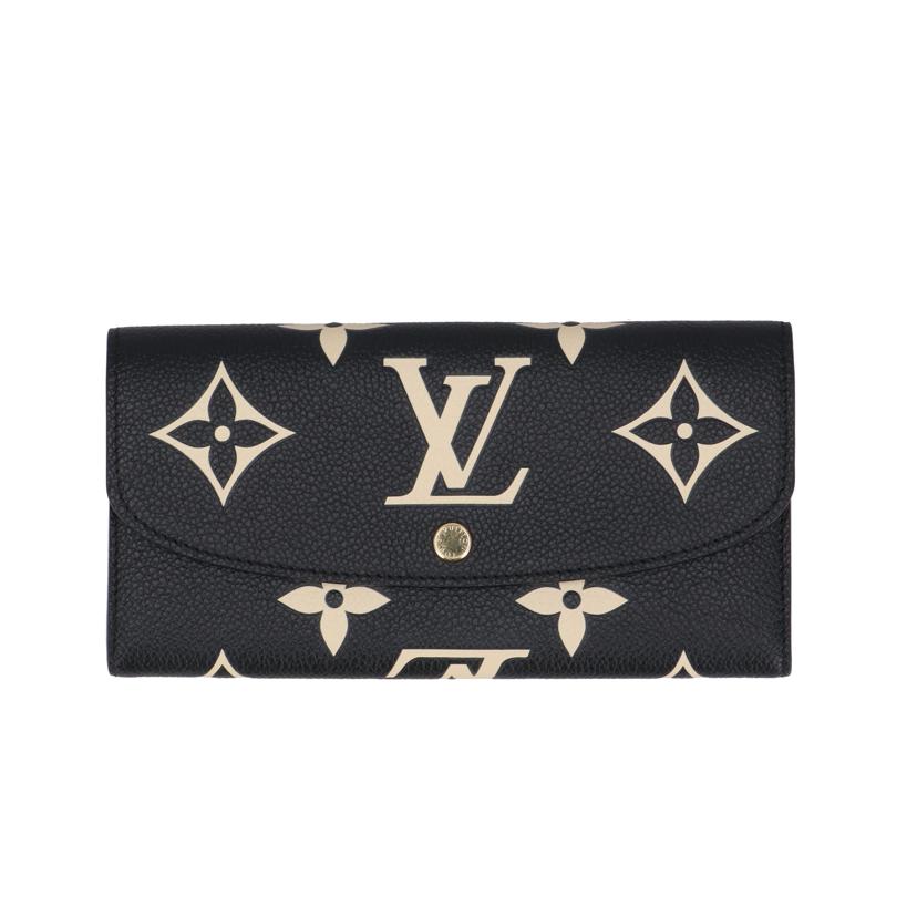 LOUIS VUITTON ルイヴィトン/ポルトフォイユ・エミリー ブラック ベージュ/ モノグラム・アンプラント/M83138//RFI*/Aランク/85