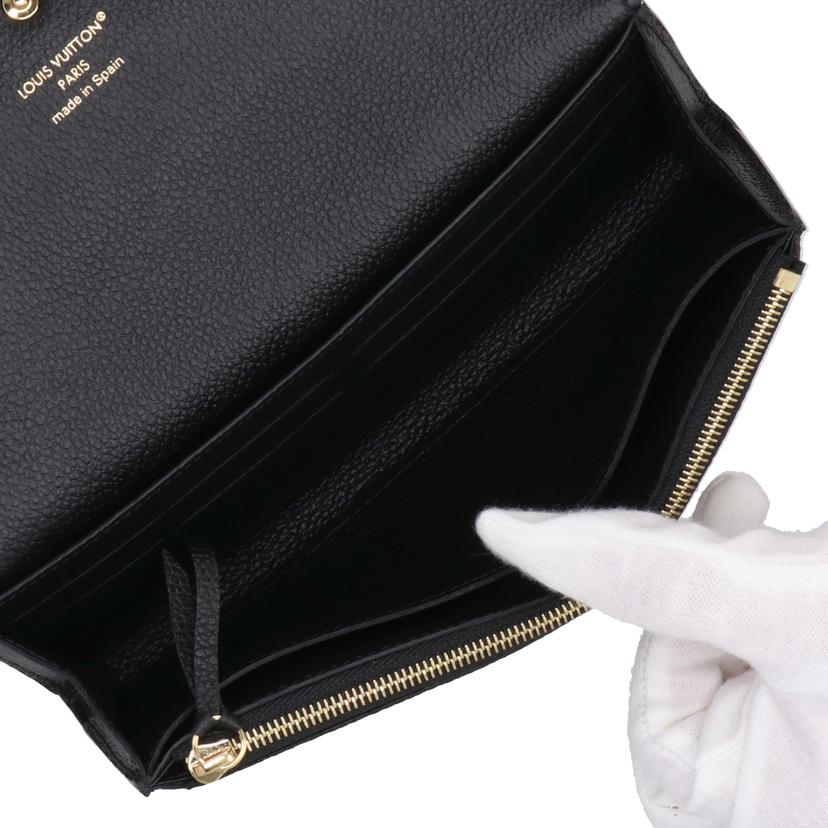 LOUIS VUITTON ルイヴィトン/ポルトフォイユ・エミリー ブラック ベージュ/ モノグラム・アンプラント/M83138//RFI*/Aランク/85