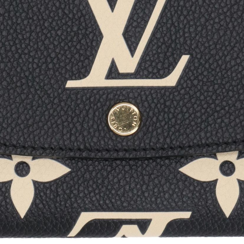 LOUIS VUITTON ルイヴィトン/ポルトフォイユ・エミリー ブラック ベージュ/ モノグラム・アンプラント/M83138//RFI*/Aランク/85