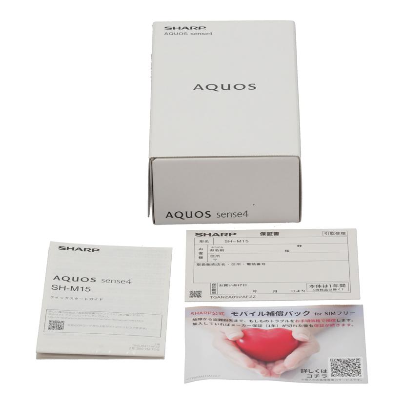 SHARP SIMフリー シャープ /スマートフォン/AQUOS sense4 64GB/SH-M15//354963113144407/ABランク/85