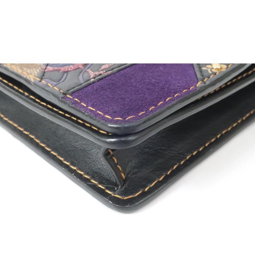 COACH コーチ/シグネチャー ミックスドパッチワーク フォルドオーボー クラッチクロスボディ お財布バッグ/F76768//ABランク/65