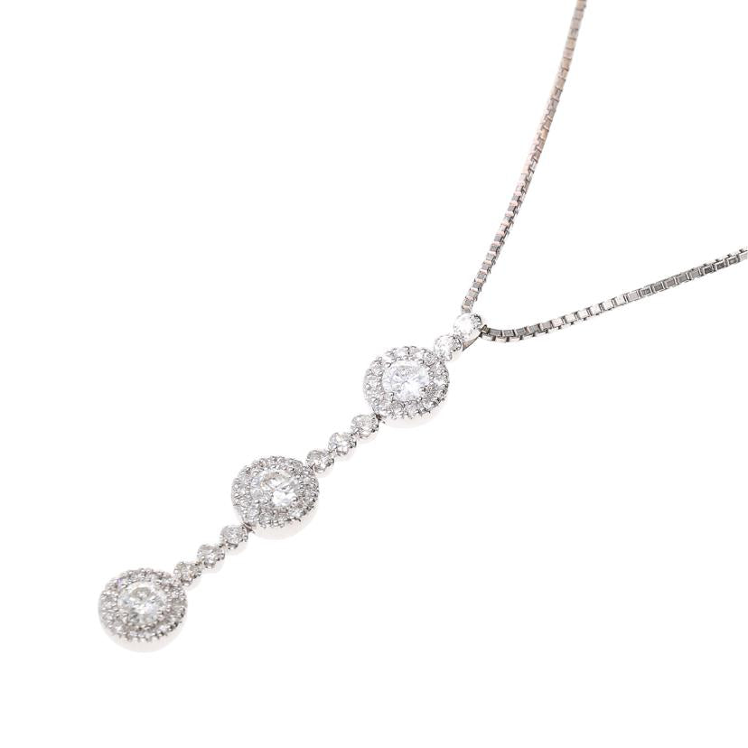 / K18WGダイヤネックレス1.00ct//Aランク/92