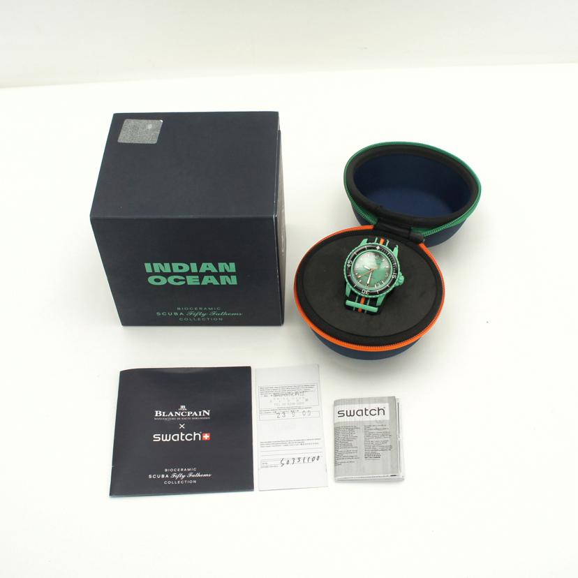 BLANCPAIN×swatch ブランパン×スウォッチ/フィフティファゾムス・インディアンオーシャン/自動巻/SO35I100//SAランク/75