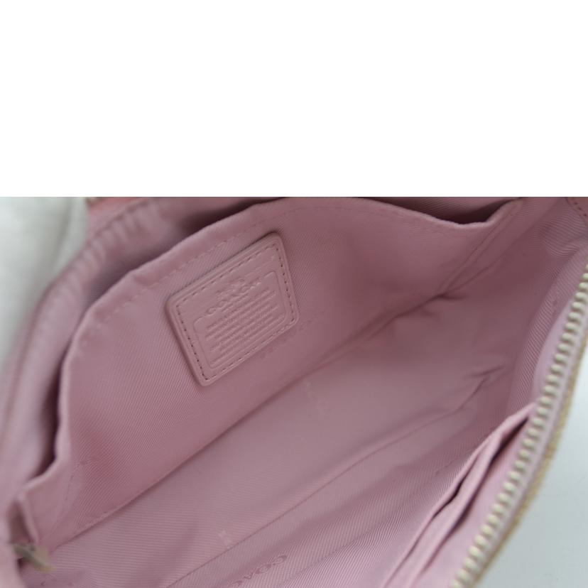 COACH コーチ/アウトラインシグネチャーチェーンレザーハンドポーチ/64877//C16**/Aランク/89