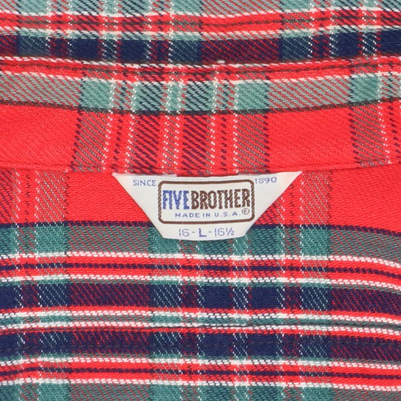 FIVEBROTHER/メンズインナー FIVE BROT70-80’s/ネルシャツ/USA製/黒ボタン/ヴィンテージ/レア//ABランク/82