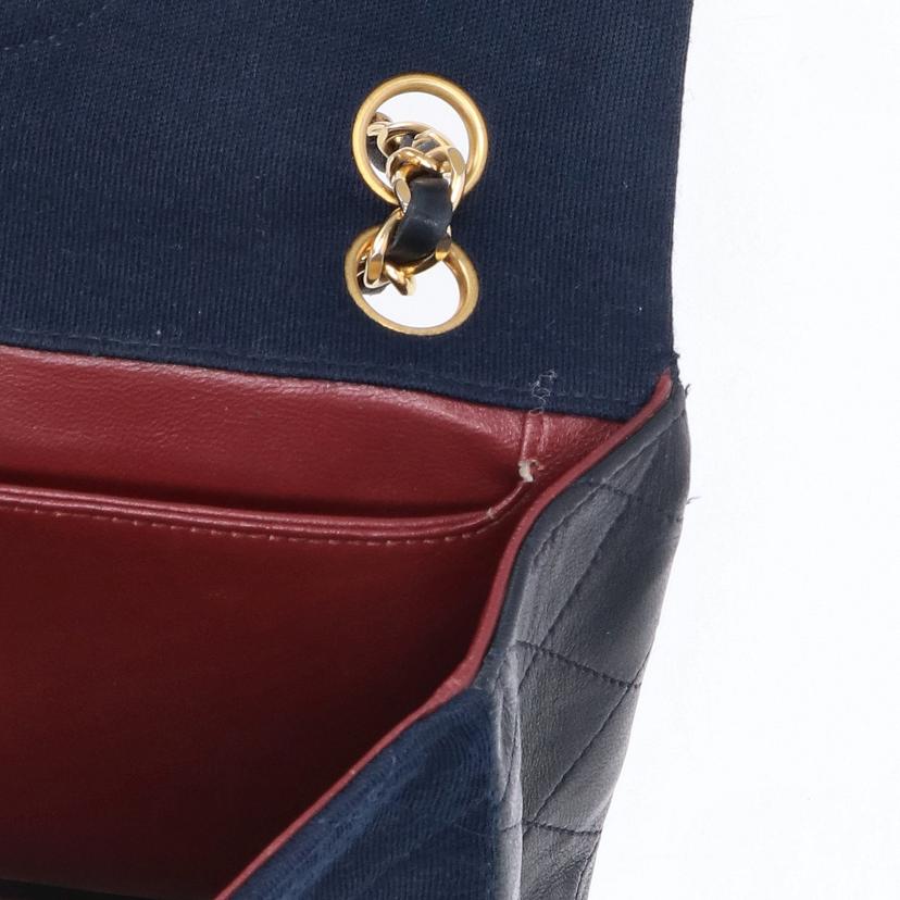 CHANEL シャネル/ラムスキン×コットン/ダブルフラップチェーンショルダーバッグ//148****/Bランク/91