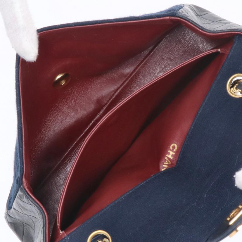 CHANEL シャネル/ラムスキン×コットン/ダブルフラップチェーンショルダーバッグ//148****/Bランク/91