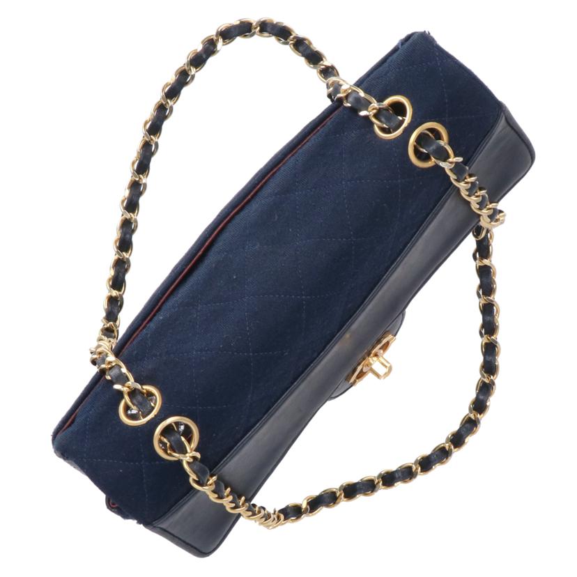 CHANEL シャネル/ラムスキン×コットン/ダブルフラップチェーンショルダーバッグ//148****/Bランク/91