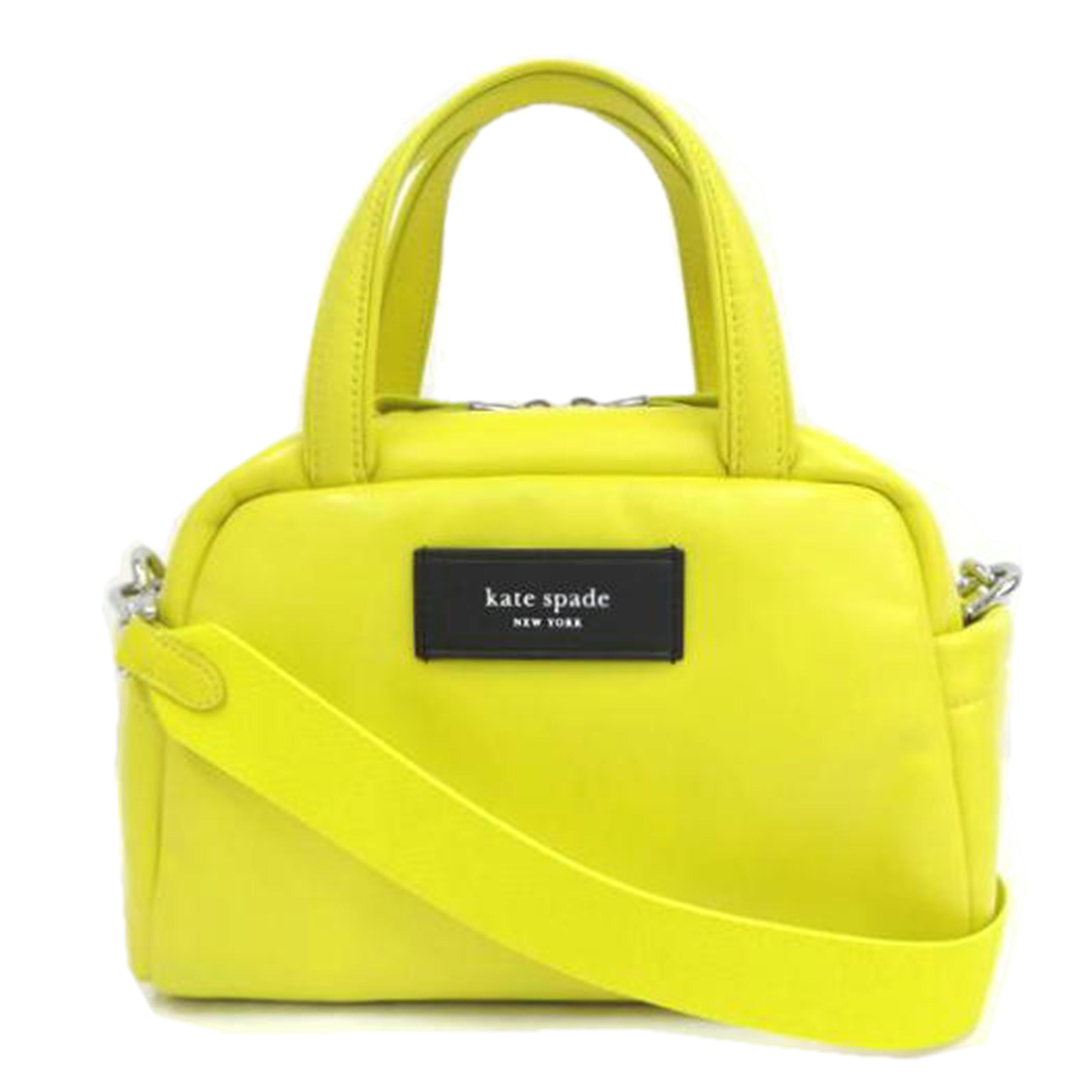 Kate Spade ケイトスペード/パフドレザーサッチェルショルダーバック/イエロー//ABランク/82