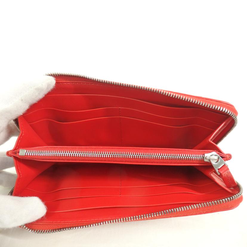 BOTTEGA VENETA ボッテガ・ヴェネタ/イントレチャートラウンドファスナー長財布/赤/593217//SAランク/84