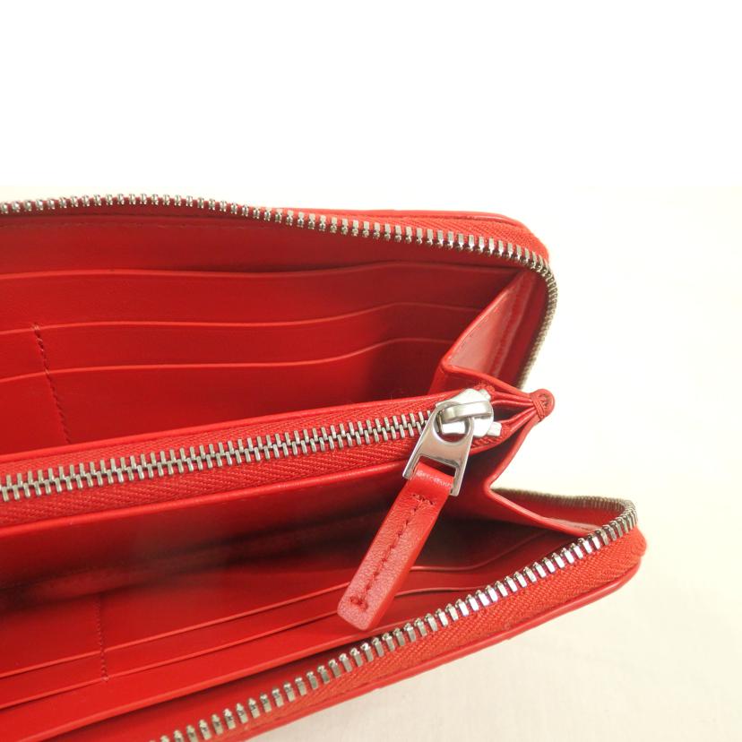 BOTTEGA VENETA ボッテガ・ヴェネタ/イントレチャートラウンドファスナー長財布/赤/593217//SAランク/84