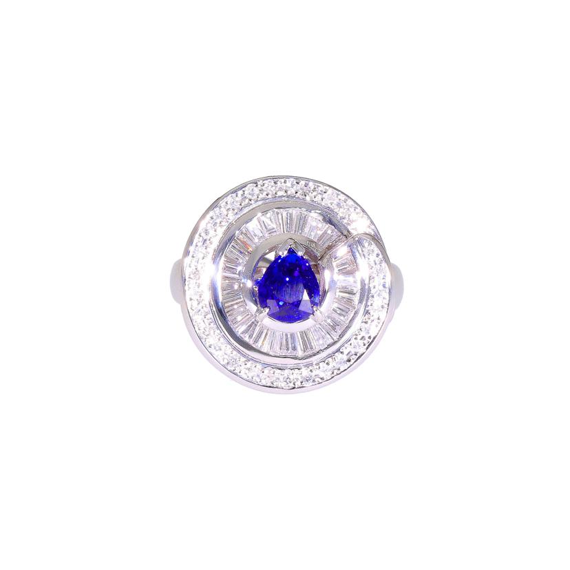 /◎PT900サファイア ダイヤリング1.04/D0.88ct//ABランク/59