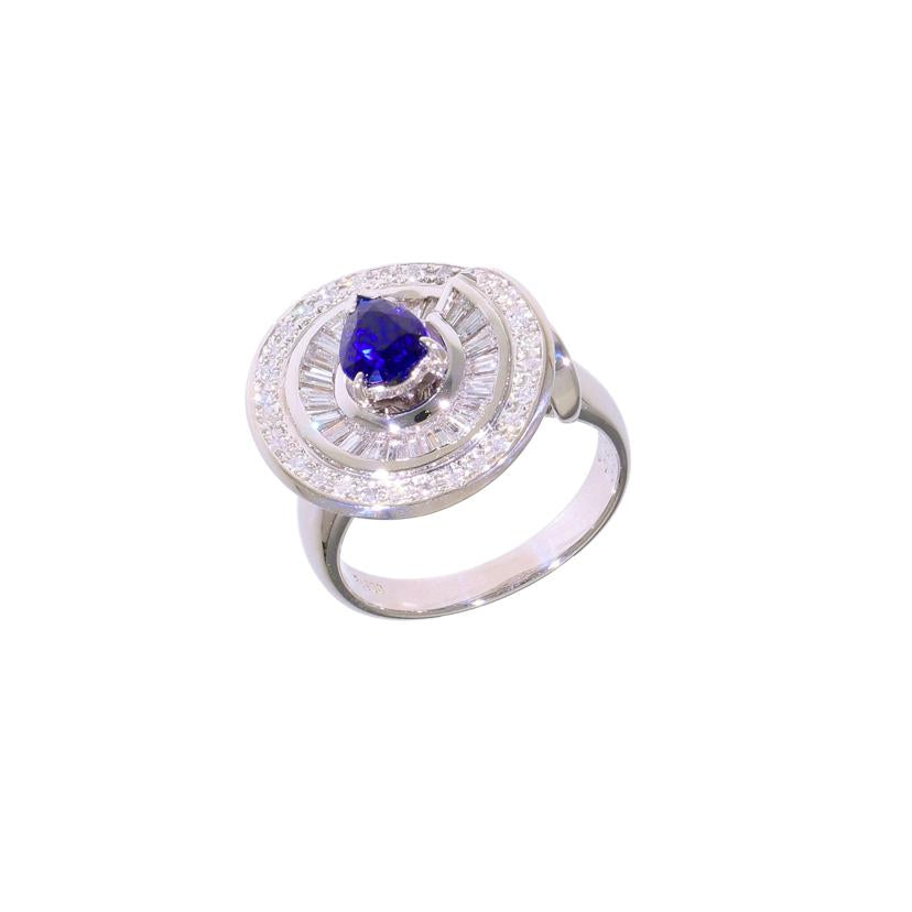 /◎PT900サファイア ダイヤリング1.04/D0.88ct//ABランク/59