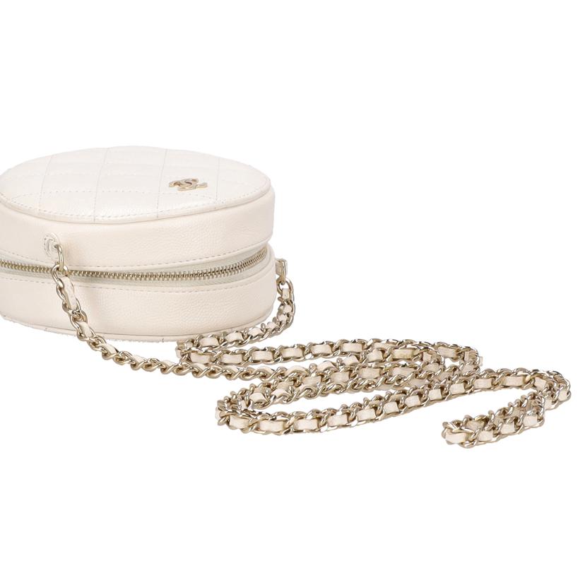 CHANEL シャネル/ポシェットマトラッセ/キャビアスキンラウンドショルダー/ホワイト//308*****/Aランク/91