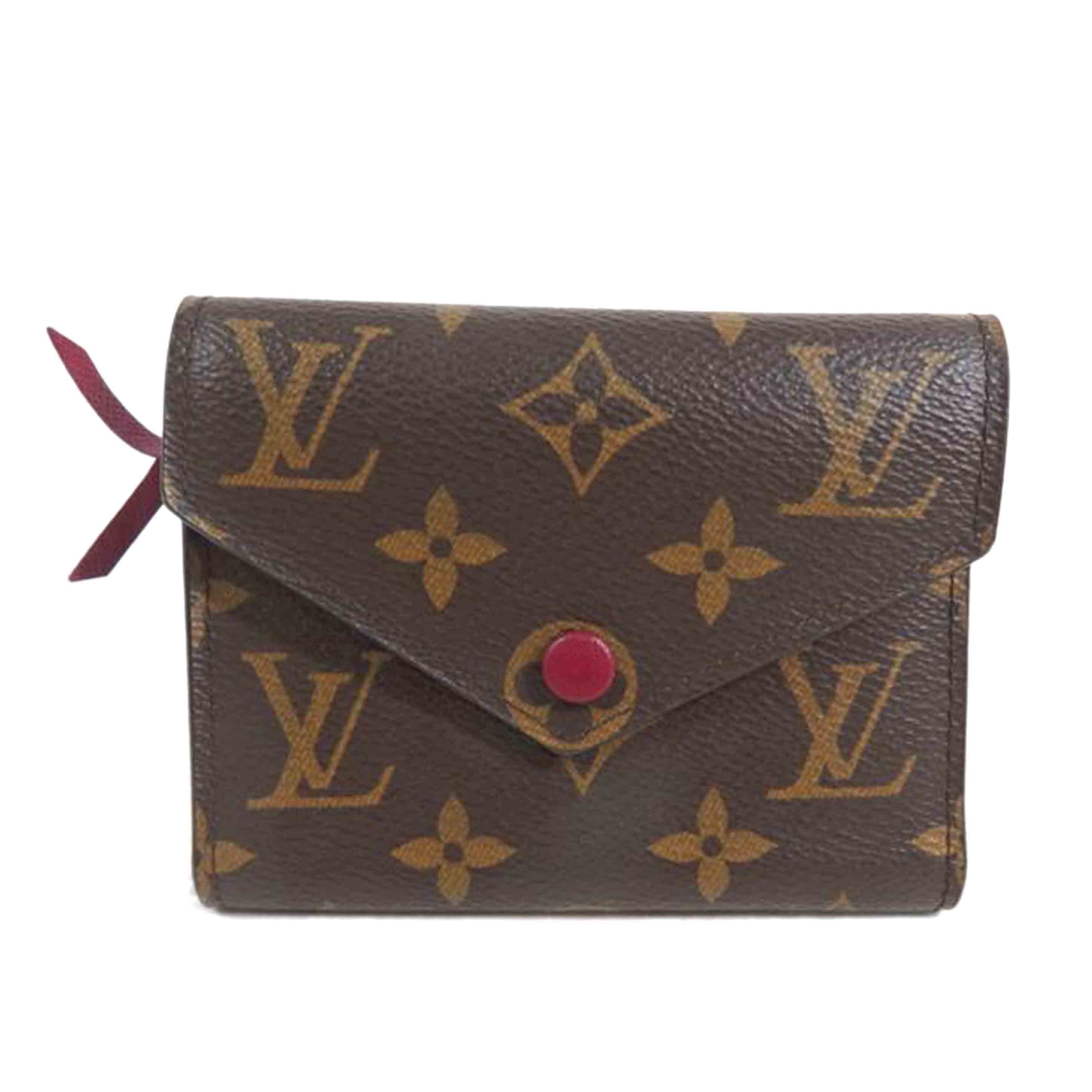 LV ルイヴィトン/ポルトフォイユ・ヴィクトリーヌ/モノグラム/フューシャ/M41938//MI0***/Aランク/84