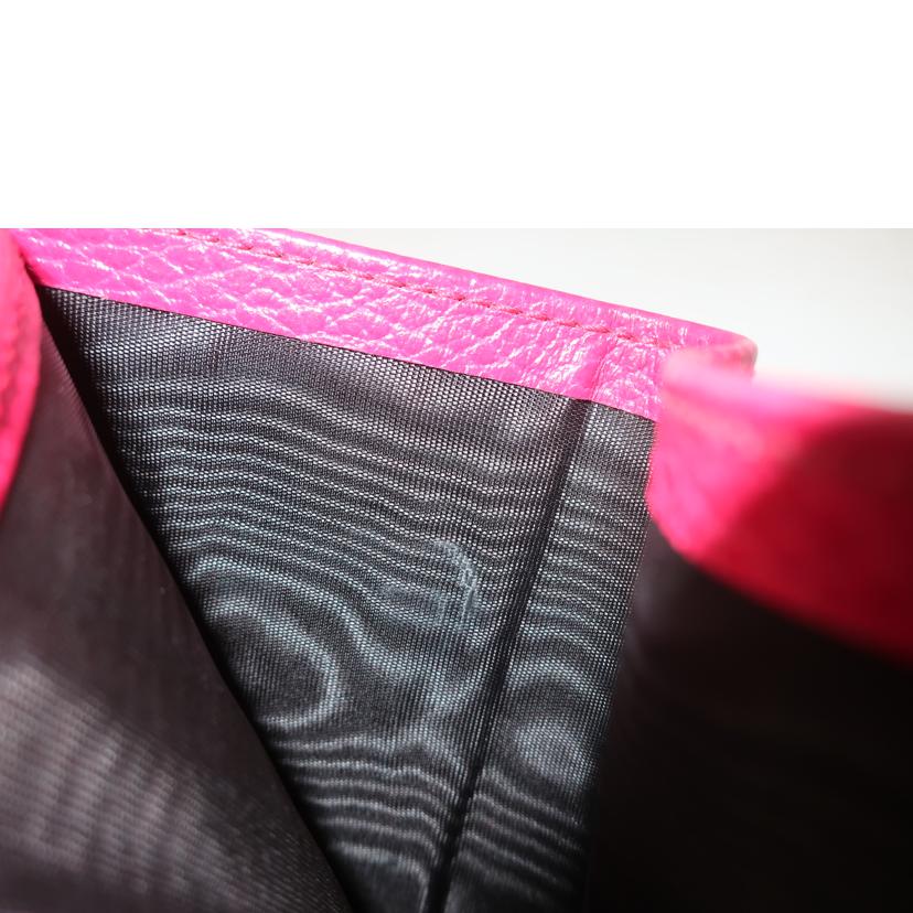 GUCCI グッチ/バタフライモチーフ コンパクトウォレット 二つ折り財布 ショッキングピンク/499361//Bランク/65