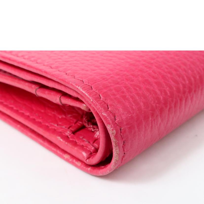 GUCCI グッチ/バタフライモチーフ コンパクトウォレット 二つ折り財布 ショッキングピンク/499361//Bランク/65