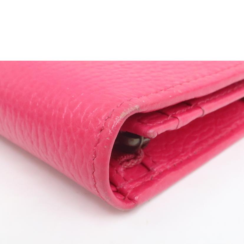 GUCCI グッチ/バタフライモチーフ コンパクトウォレット 二つ折り財布 ショッキングピンク/499361//Bランク/65