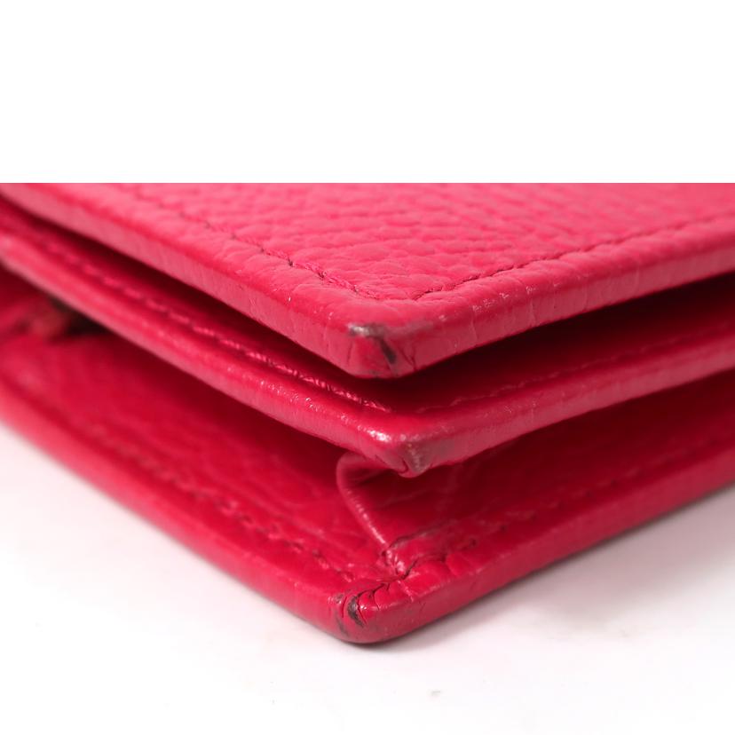 GUCCI グッチ/バタフライモチーフ コンパクトウォレット 二つ折り財布 ショッキングピンク/499361//Bランク/65