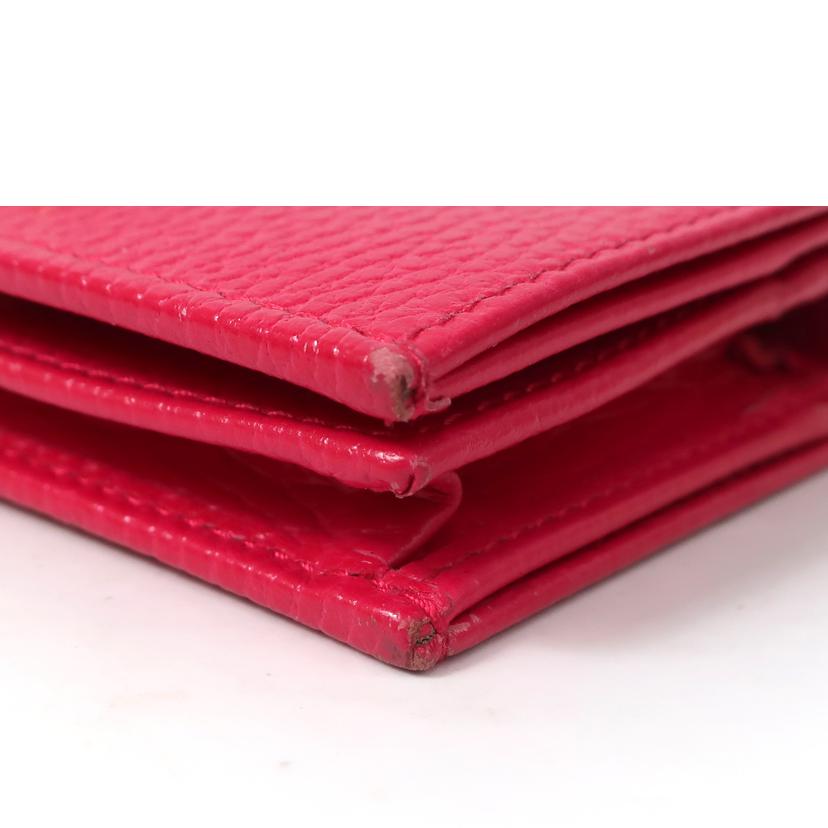 GUCCI グッチ/バタフライモチーフ コンパクトウォレット 二つ折り財布 ショッキングピンク/499361//Bランク/65