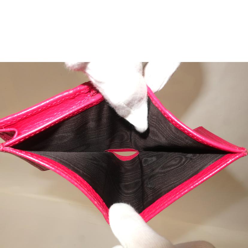 GUCCI グッチ/バタフライモチーフ コンパクトウォレット 二つ折り財布 ショッキングピンク/499361//Bランク/65