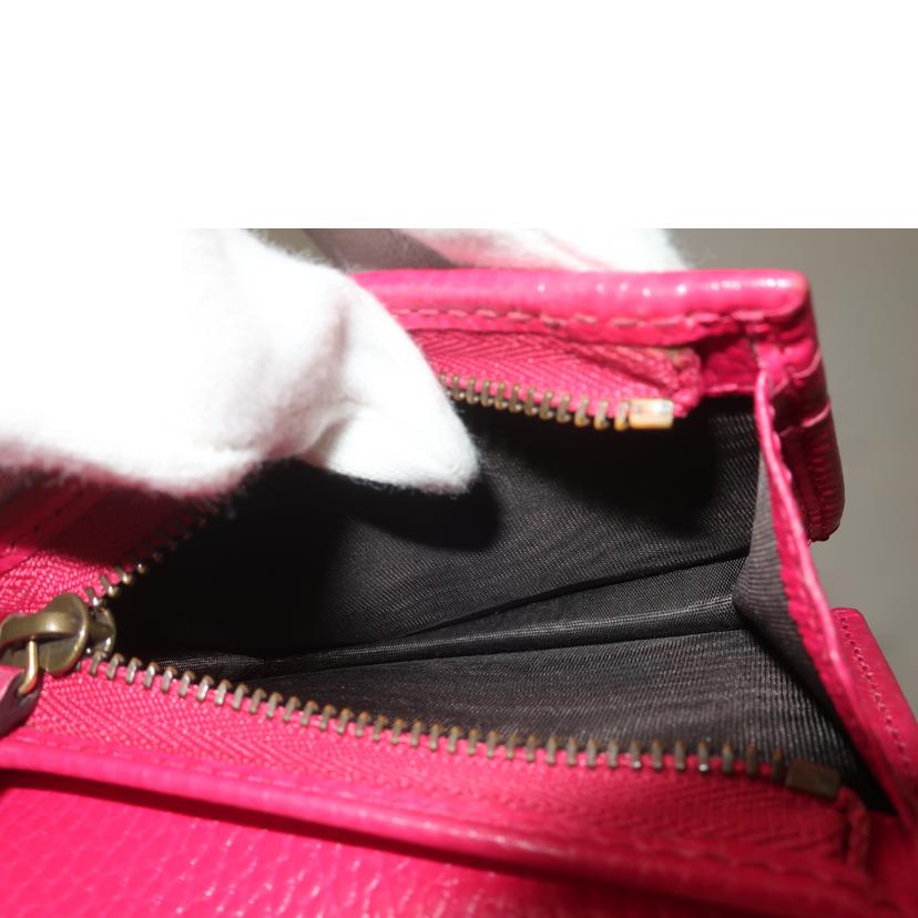 GUCCI グッチ/バタフライモチーフ コンパクトウォレット 二つ折り財布 ショッキングピンク/499361//Bランク/65